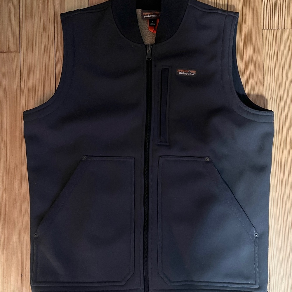 Patagonia Grey Workwear Vest with Sherpa Lining
